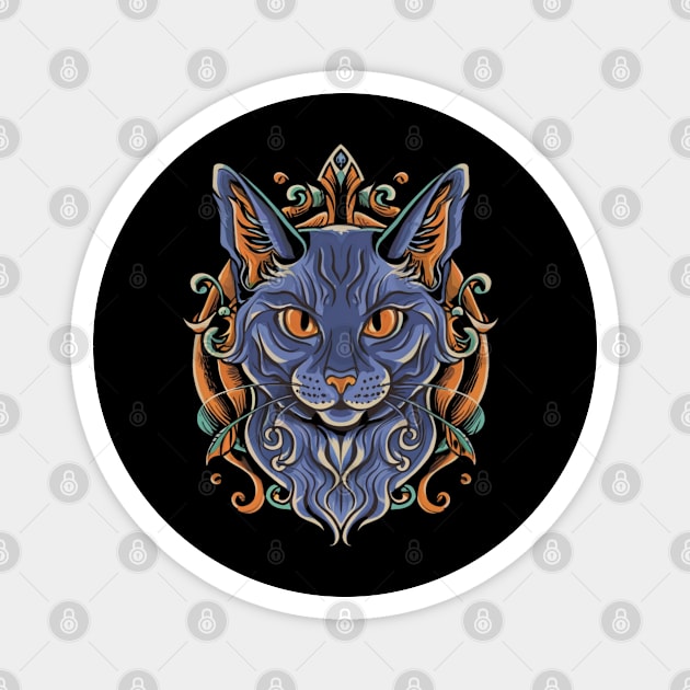 Mystic Cat Tattoo Magnet by Goku Creations